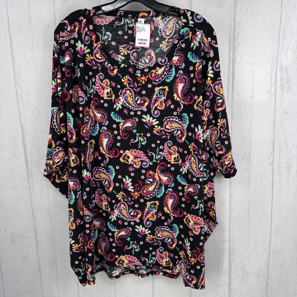 L paisley print dolman slv top