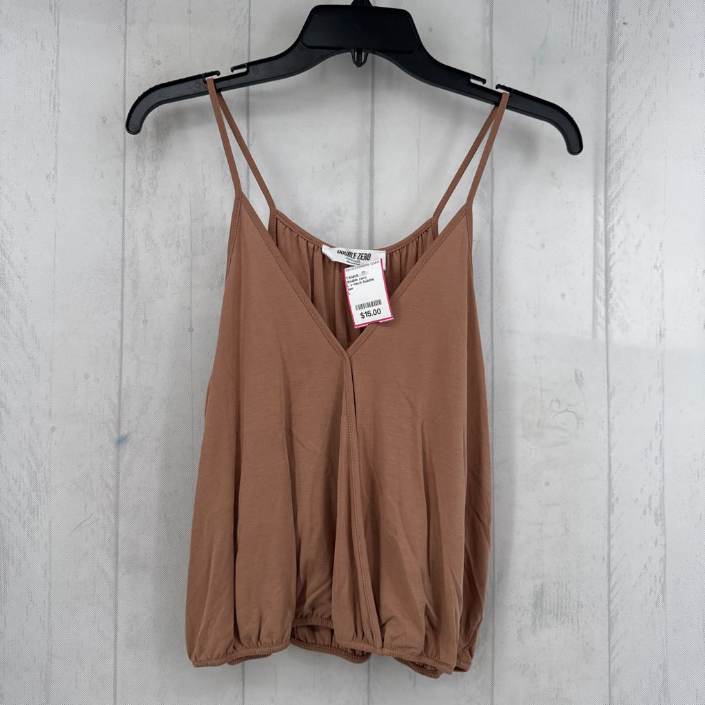 L v-neck bubble hem tank