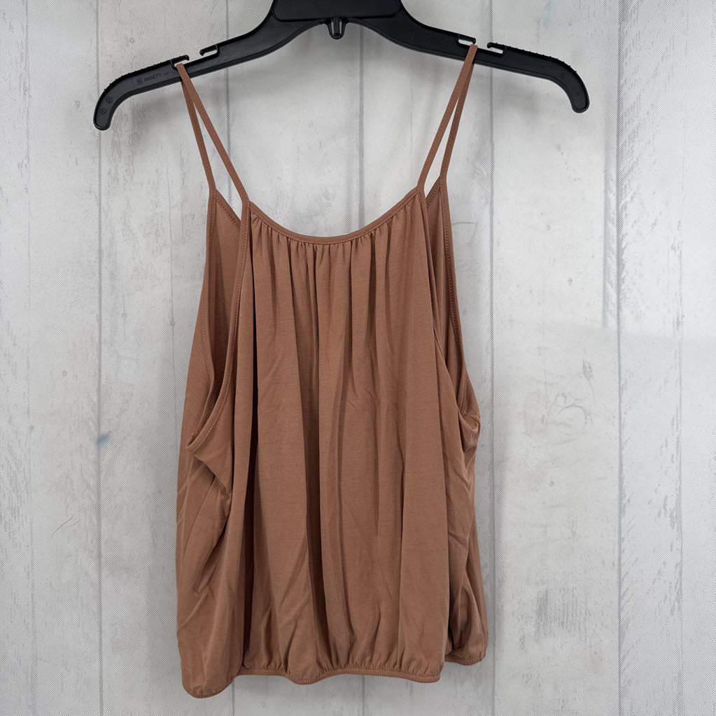 L v-neck bubble hem tank