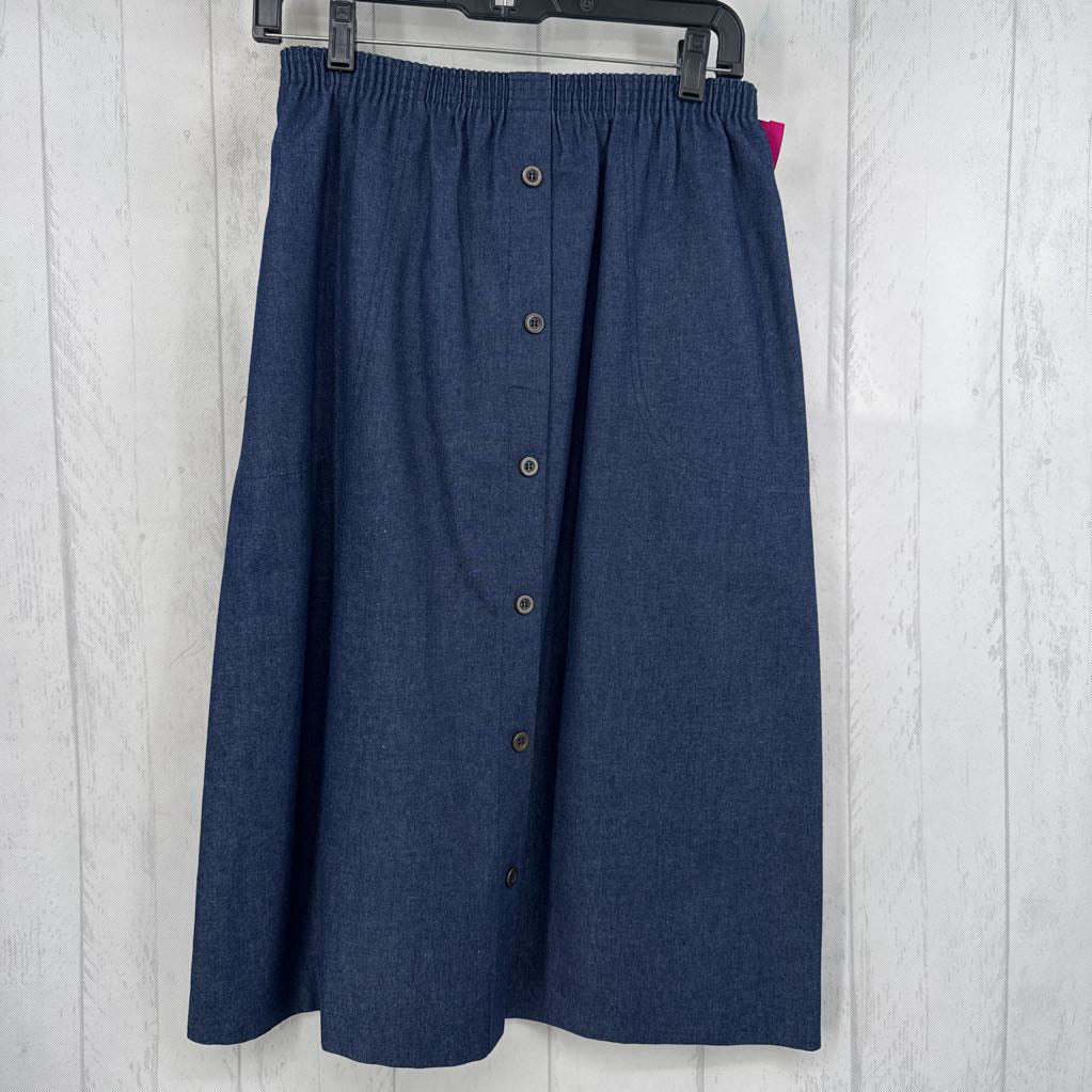 12 button front jean skirt
