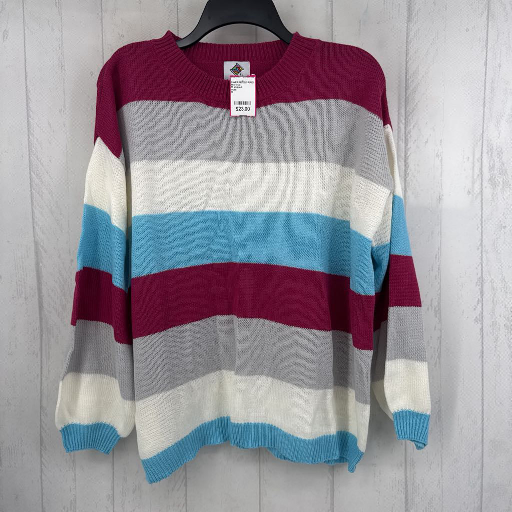 M striped crewneck sweater