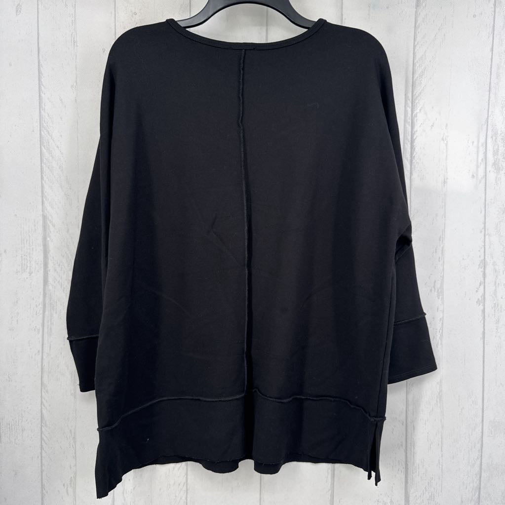 L round neck 3/4 slv top