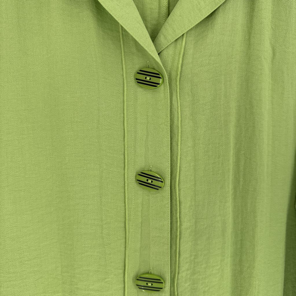 L textured button down 3/4 slv top