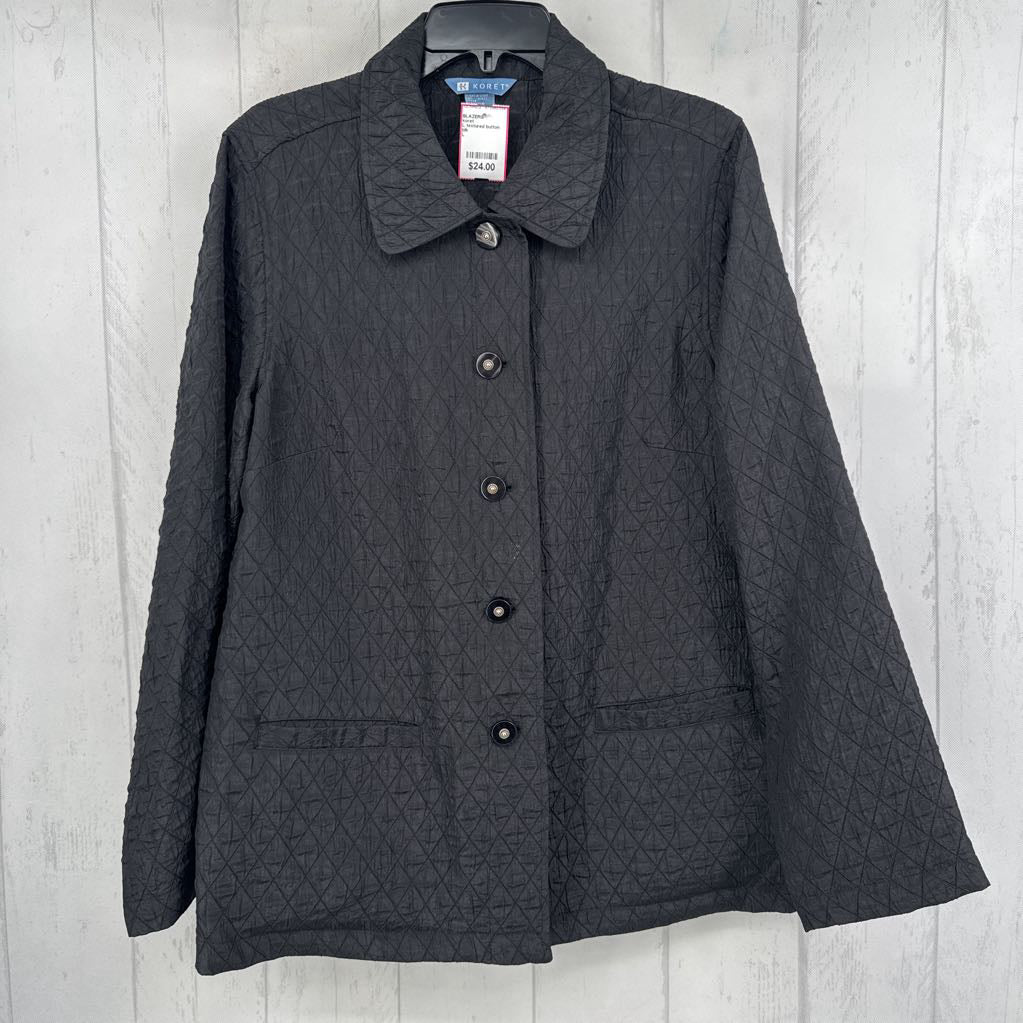 L textured button down jacket