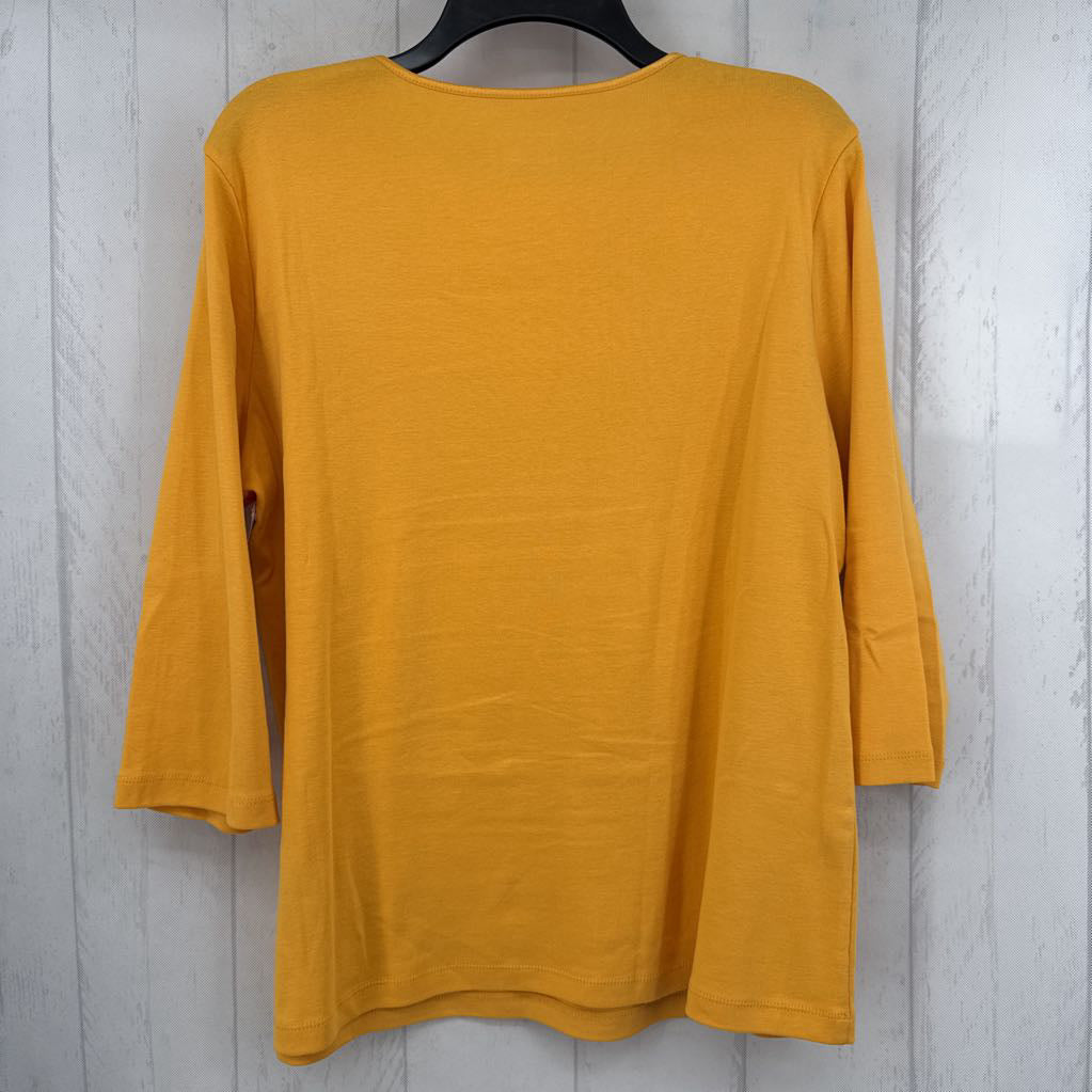 XL round neck 3/4 slv tee