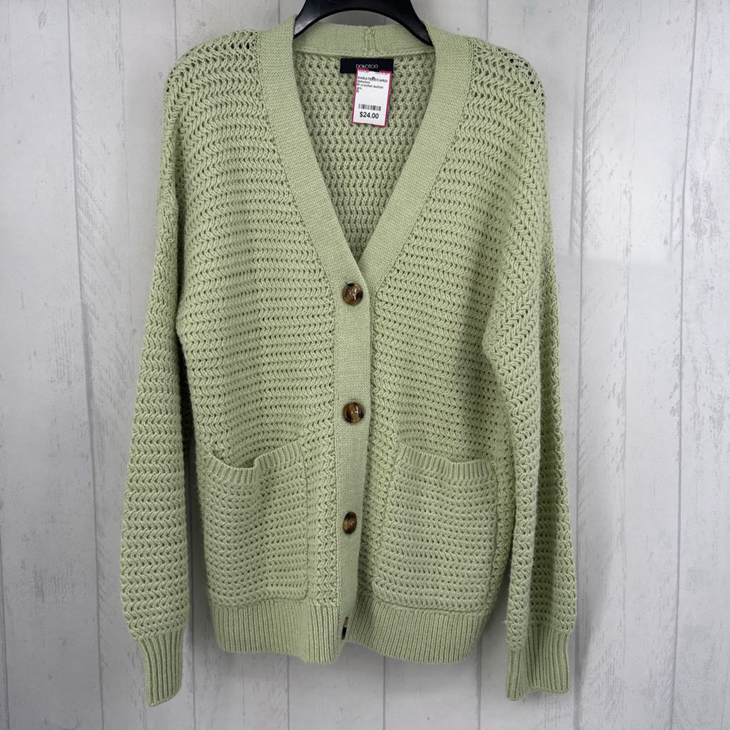 M crochet button down cardi