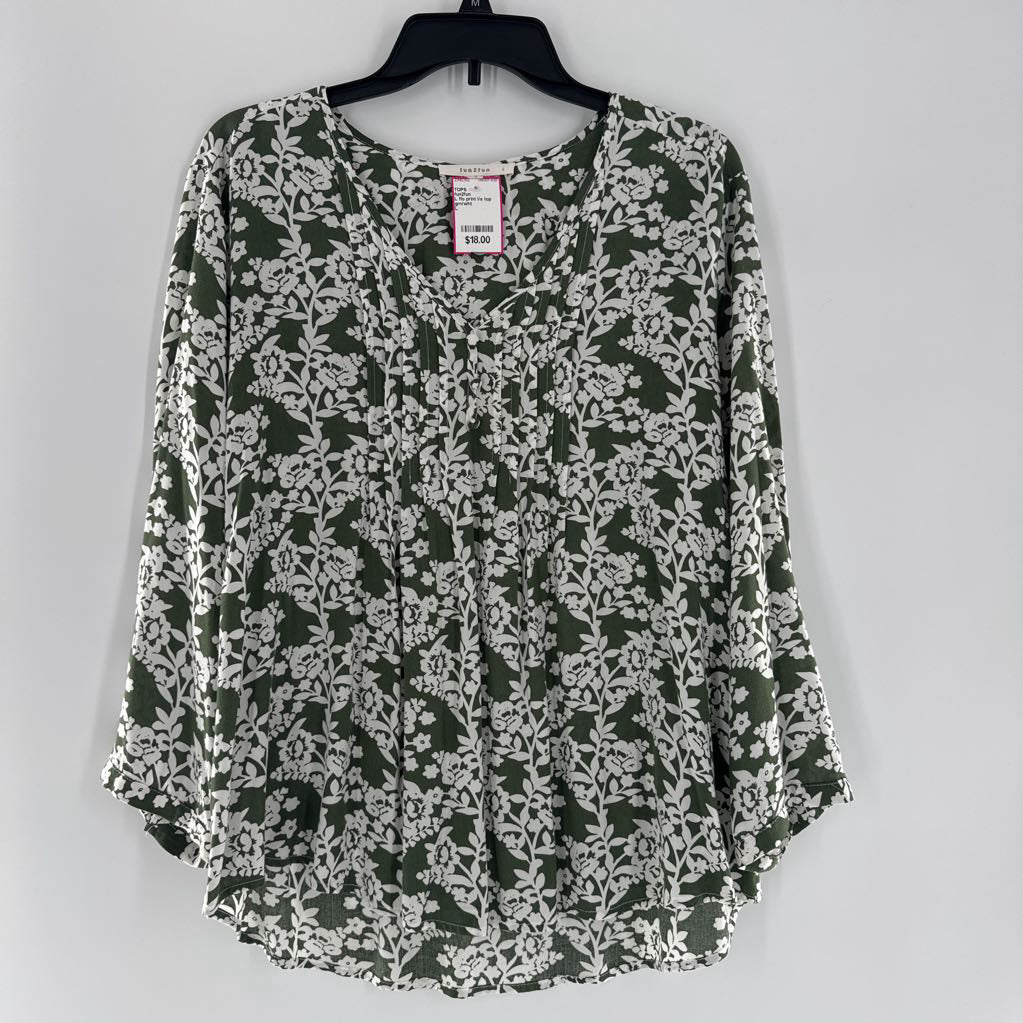 L flo print l/s top