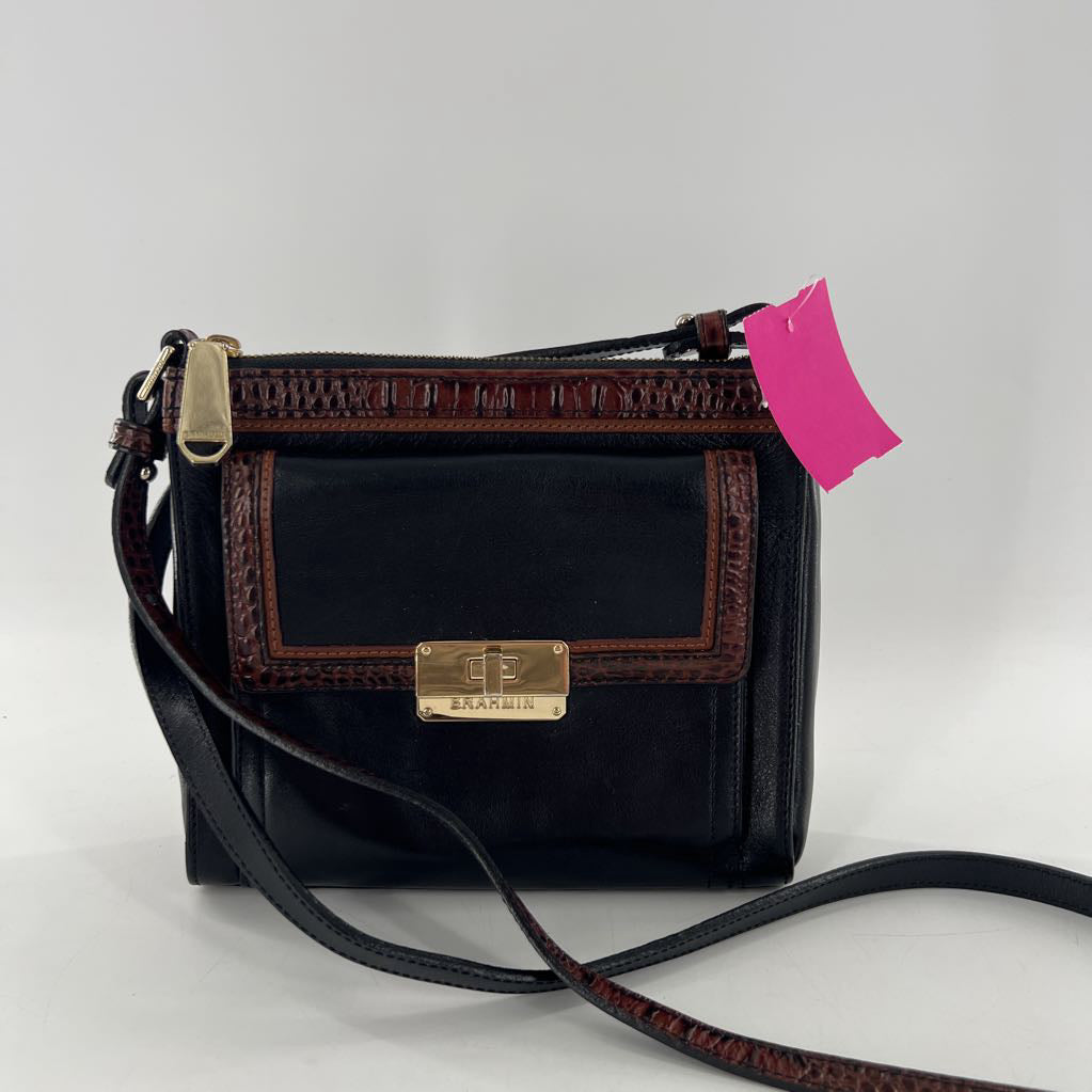 croc embossed turn-lock front flap pocket crossbody