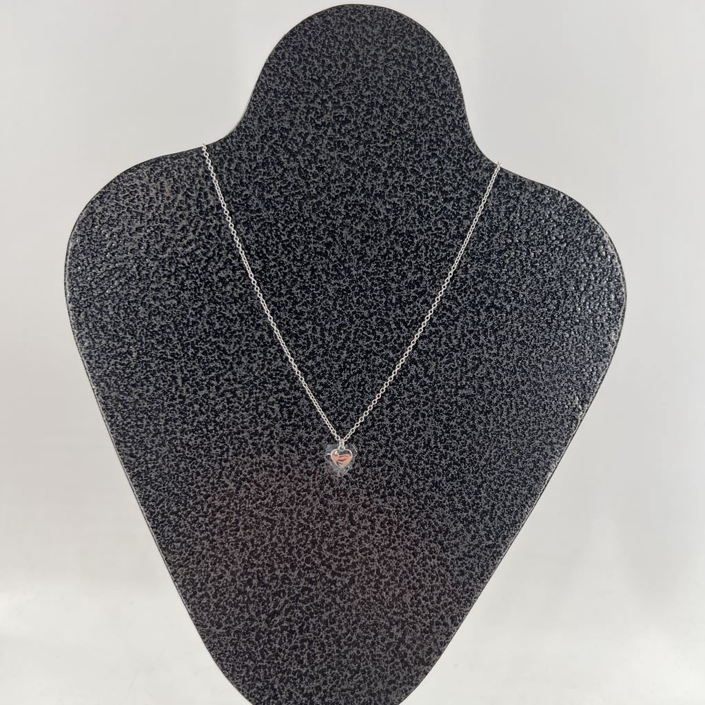 silver necklace w/ heart pendant