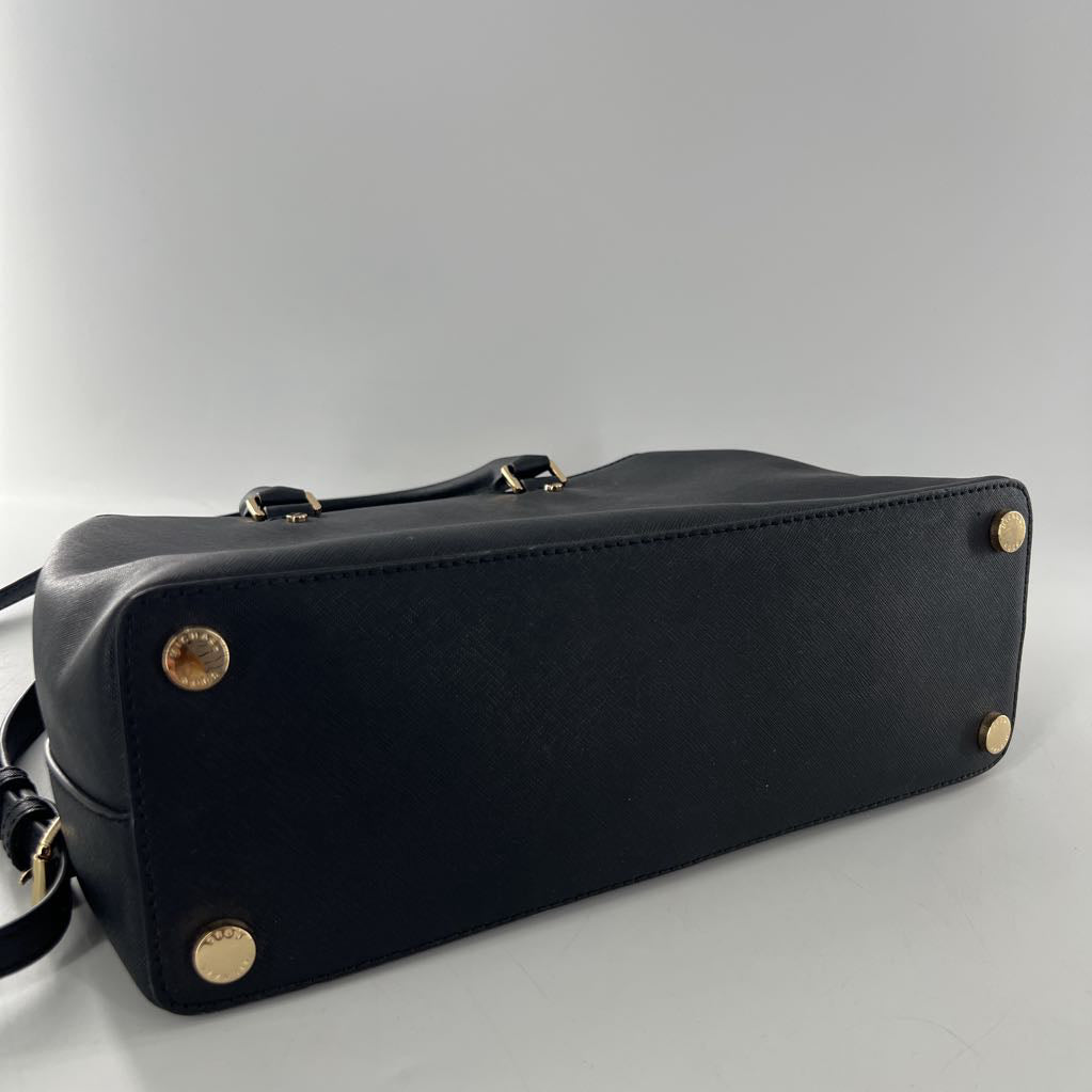 R398 saffiano leather triple compartment lg satchel