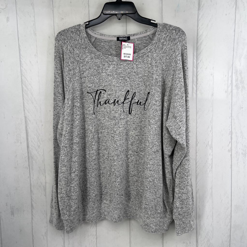 XL marled l/s top-thankful