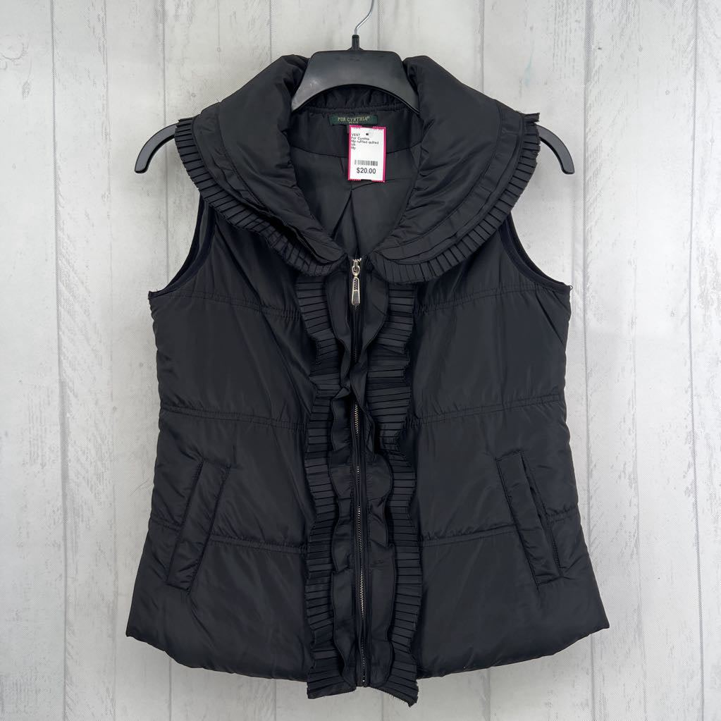 Mp ruffled quilted puffer vest