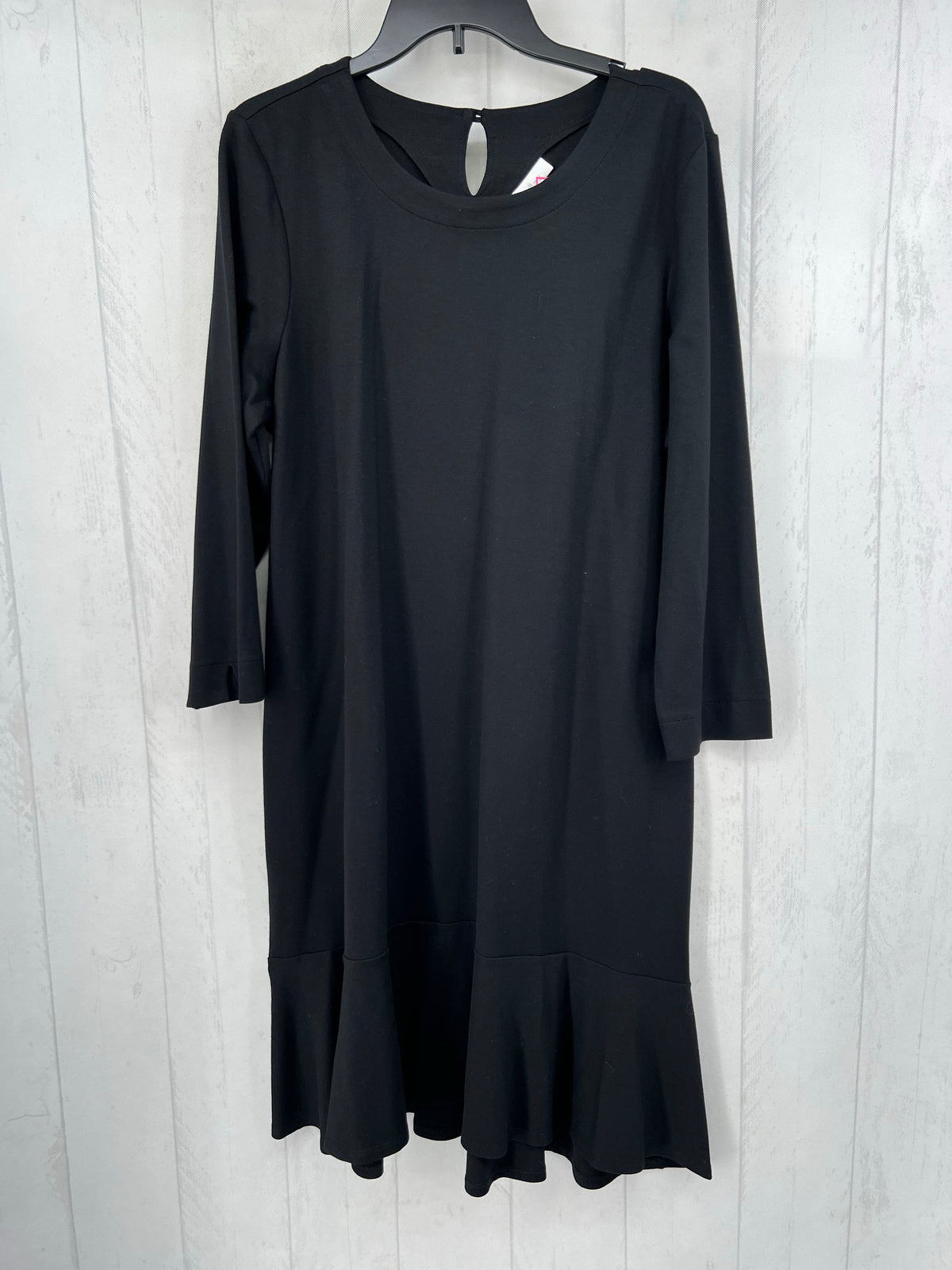 L round neck flutter hem dress