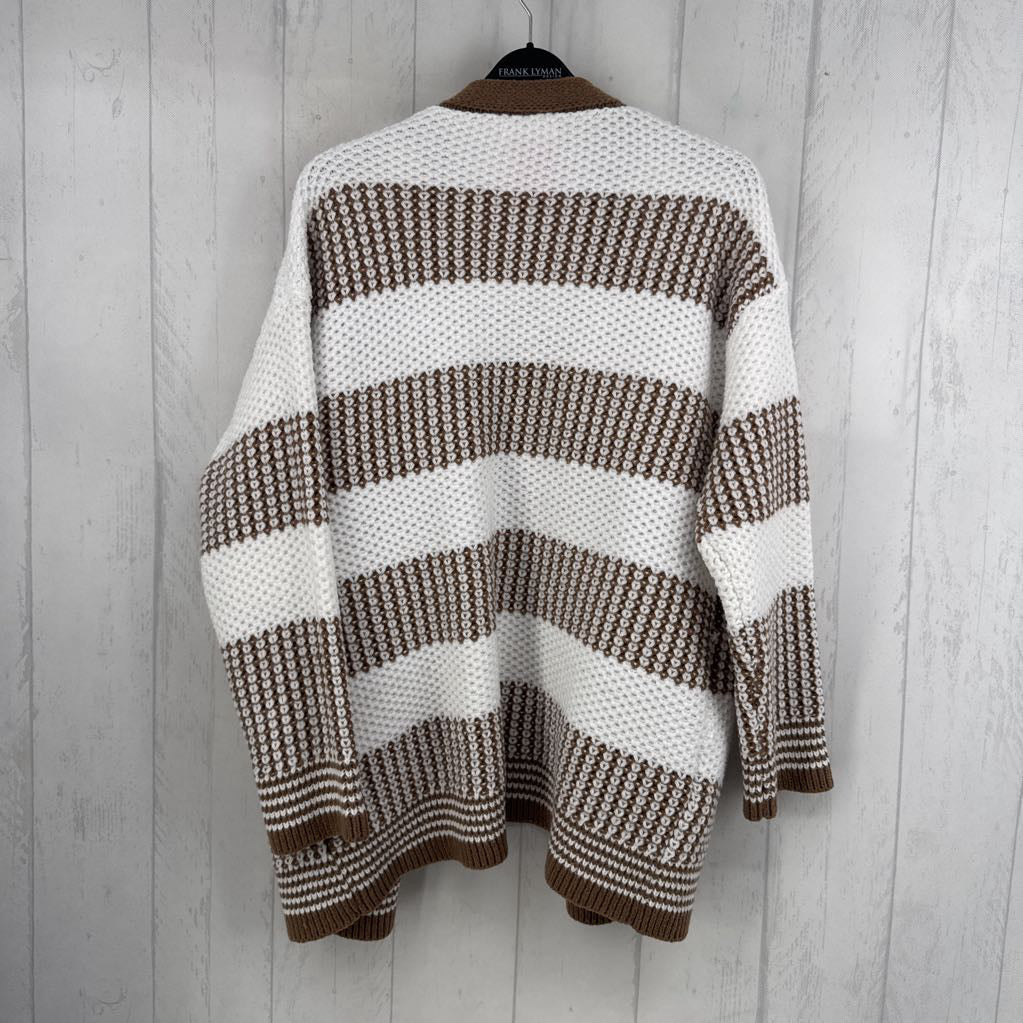 .M/L crochet striped cardi