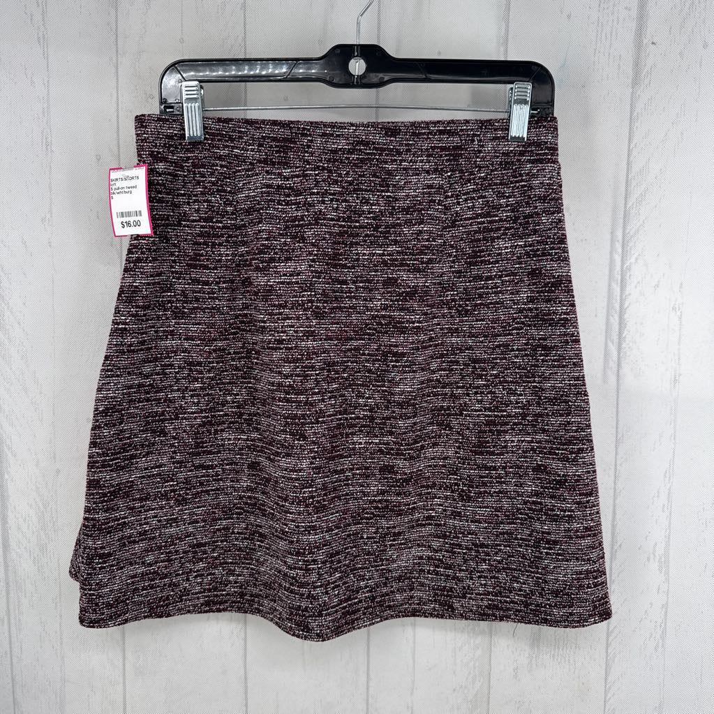 S pull-on tweed skirt