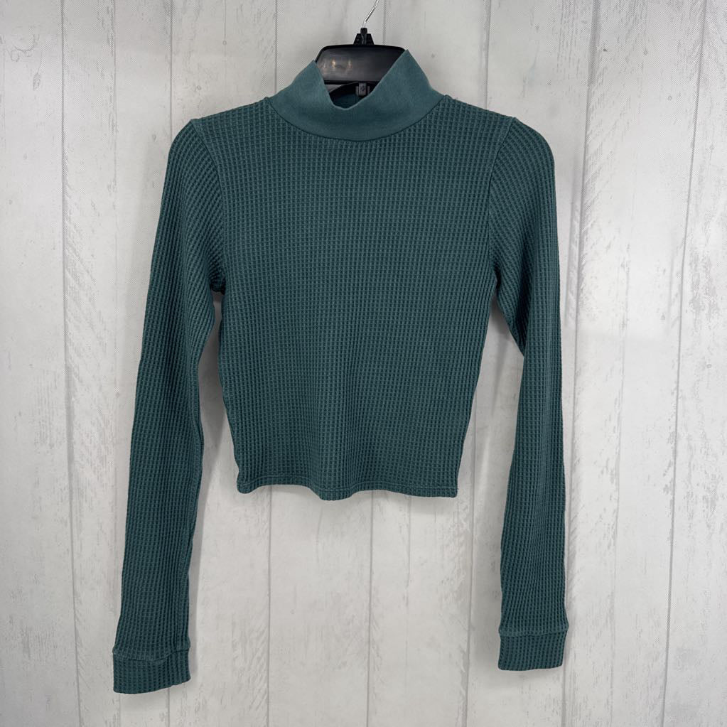 R40 S waffle knit mock neck l/s top