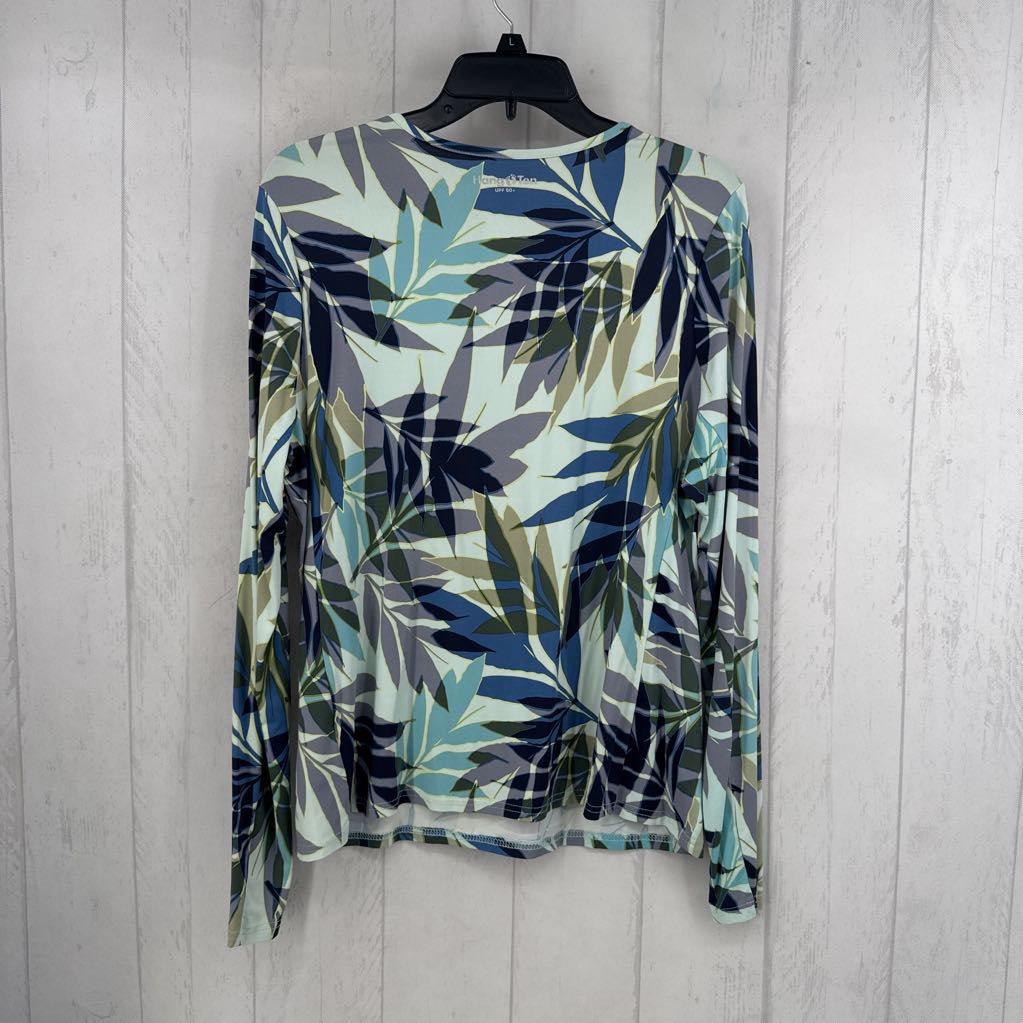 L leaf print l/s tee