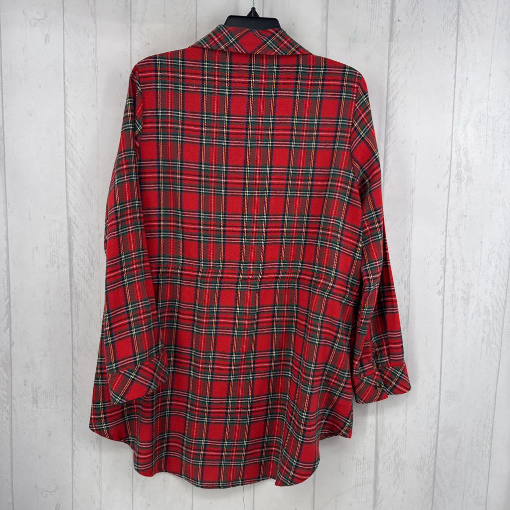 L plaid drawstring waist jacket