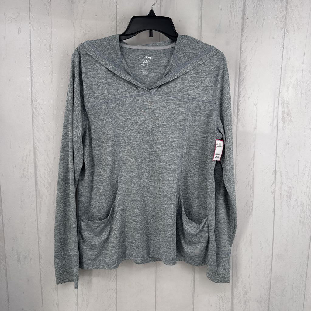 L marled hooded l/s top