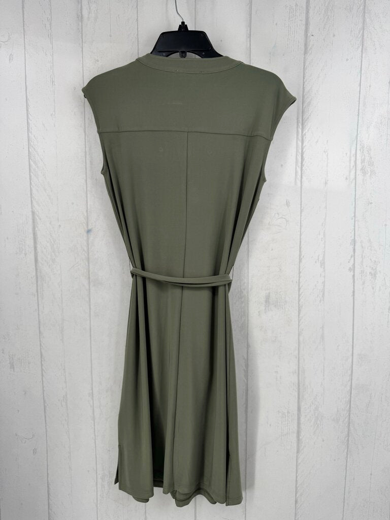 XS button down belted slvls dress