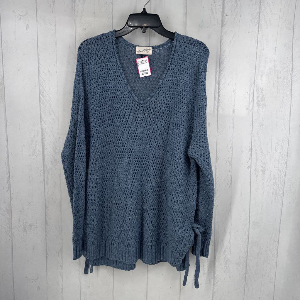 M crochet v-neck sweater