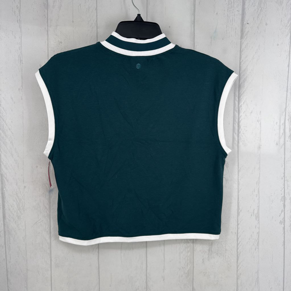 S mockneck crop tank