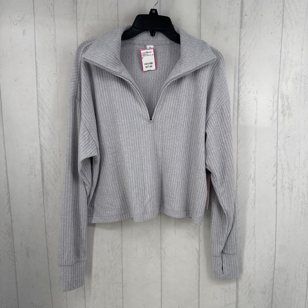S ribbed quarter zip l/s pullover