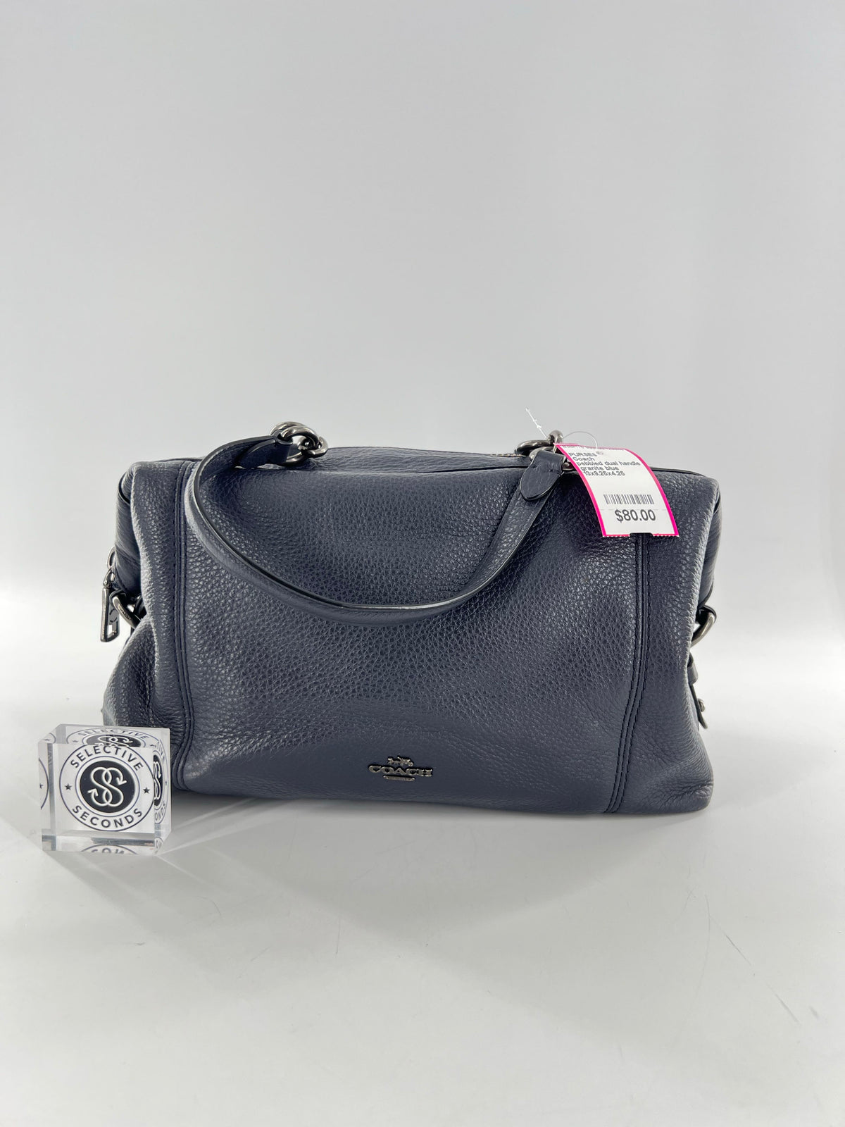 pebbled dual handle satchel