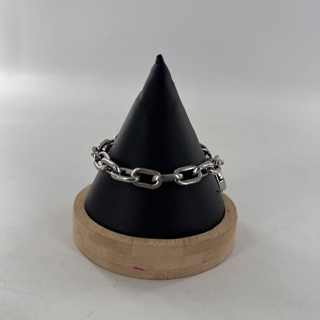 silver padlock bracelet