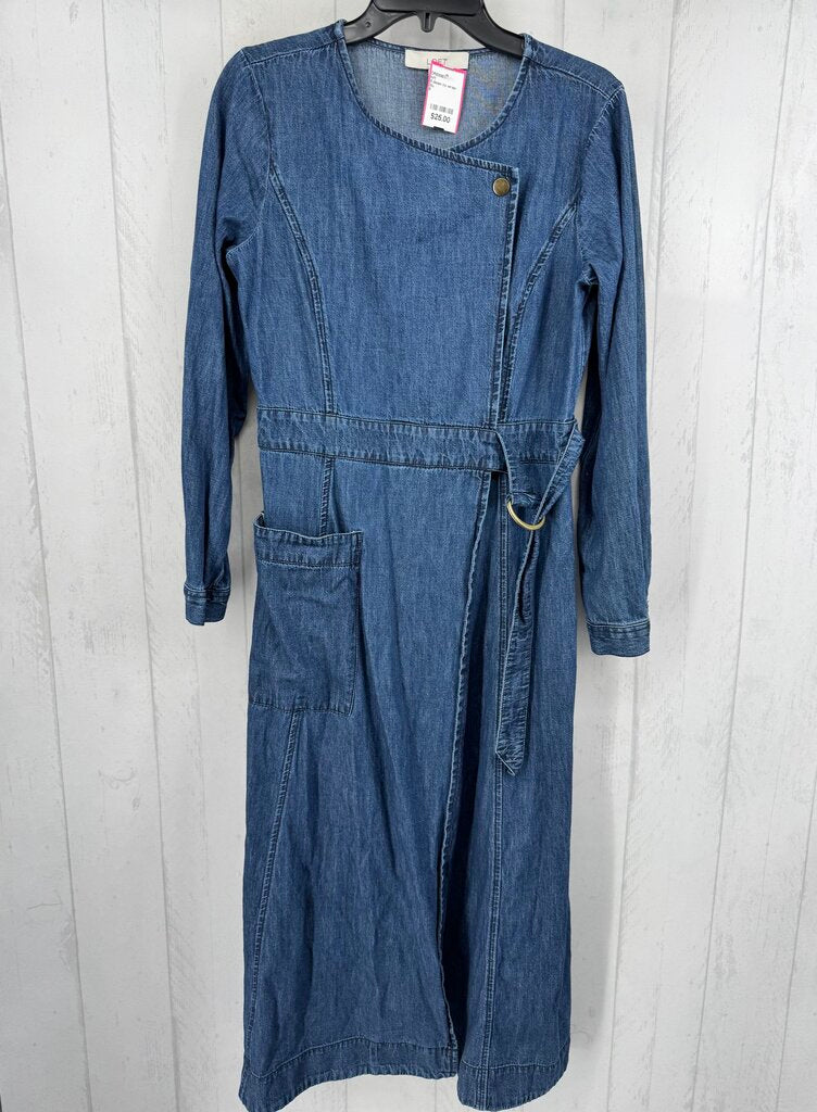 8 denim l/s wrap-dress