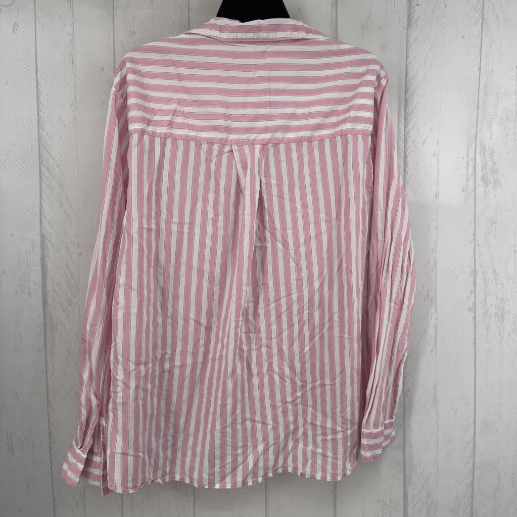 M striped button down l/s top