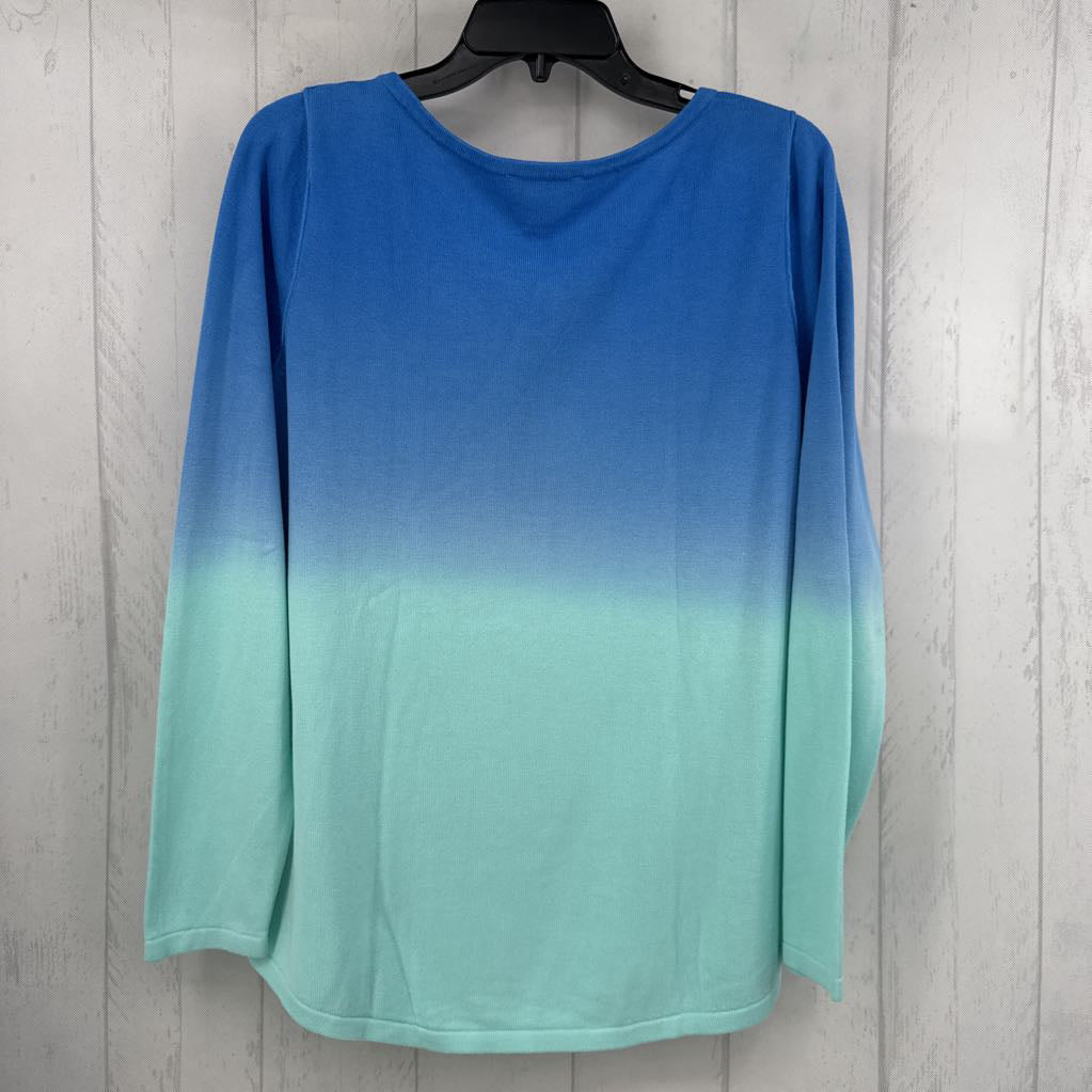 L ombre v-neck knit l/s top