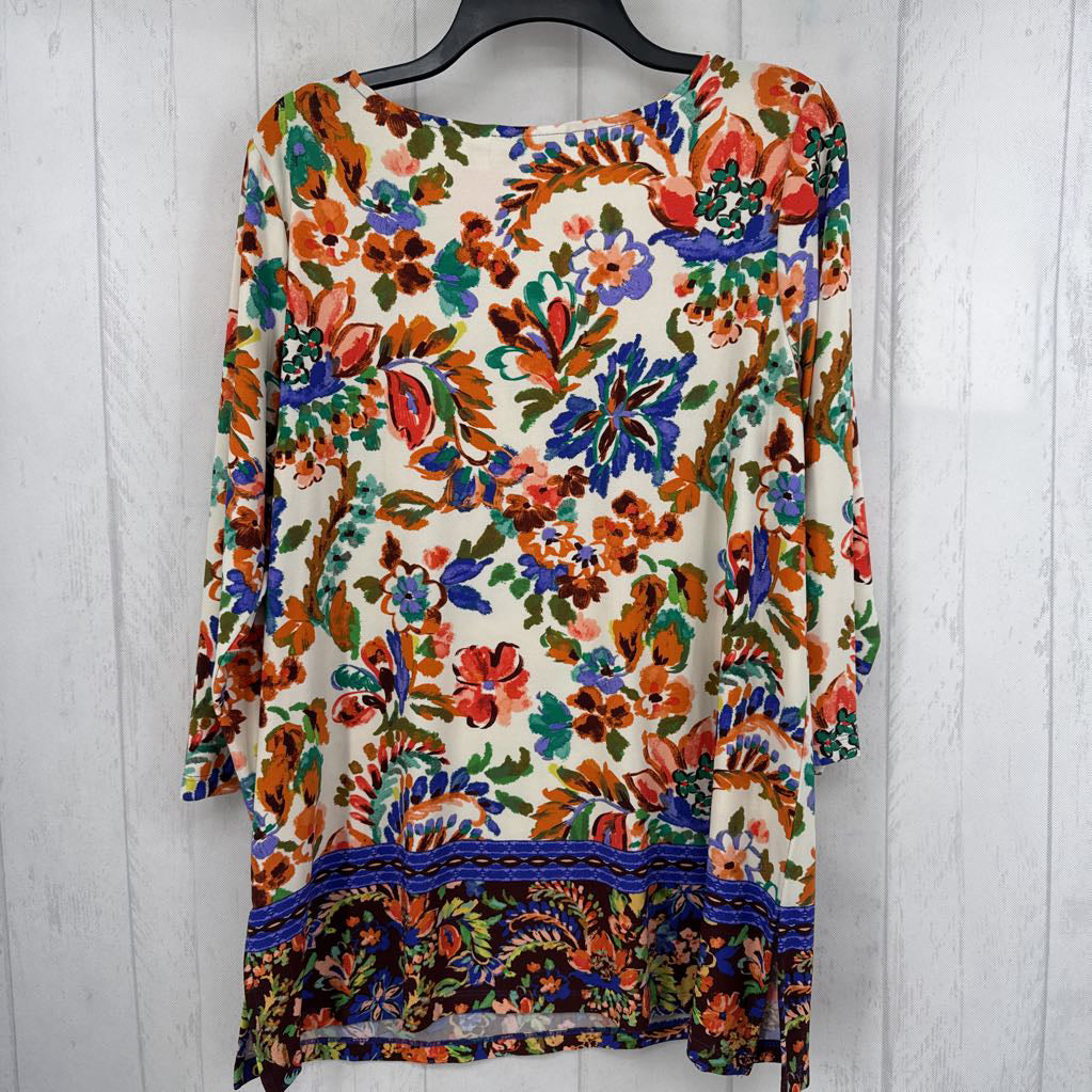 Lp flo print 3/4 slv top