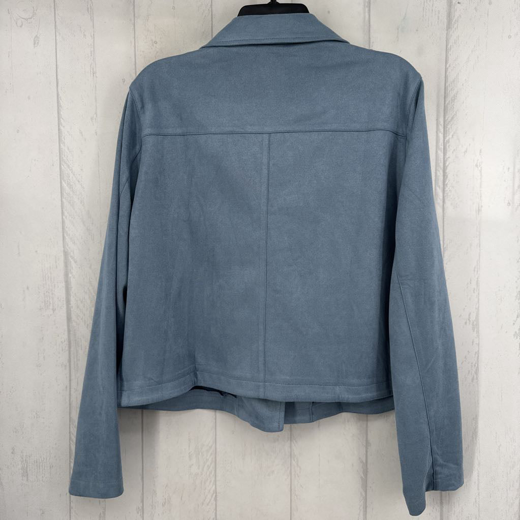L faux suede moto jacket