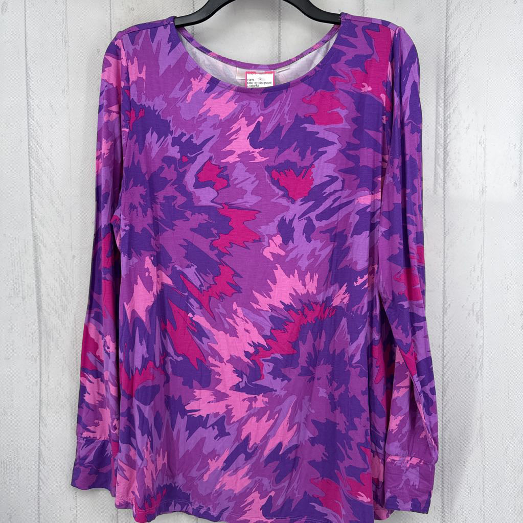 L colorful crewneck l/s top