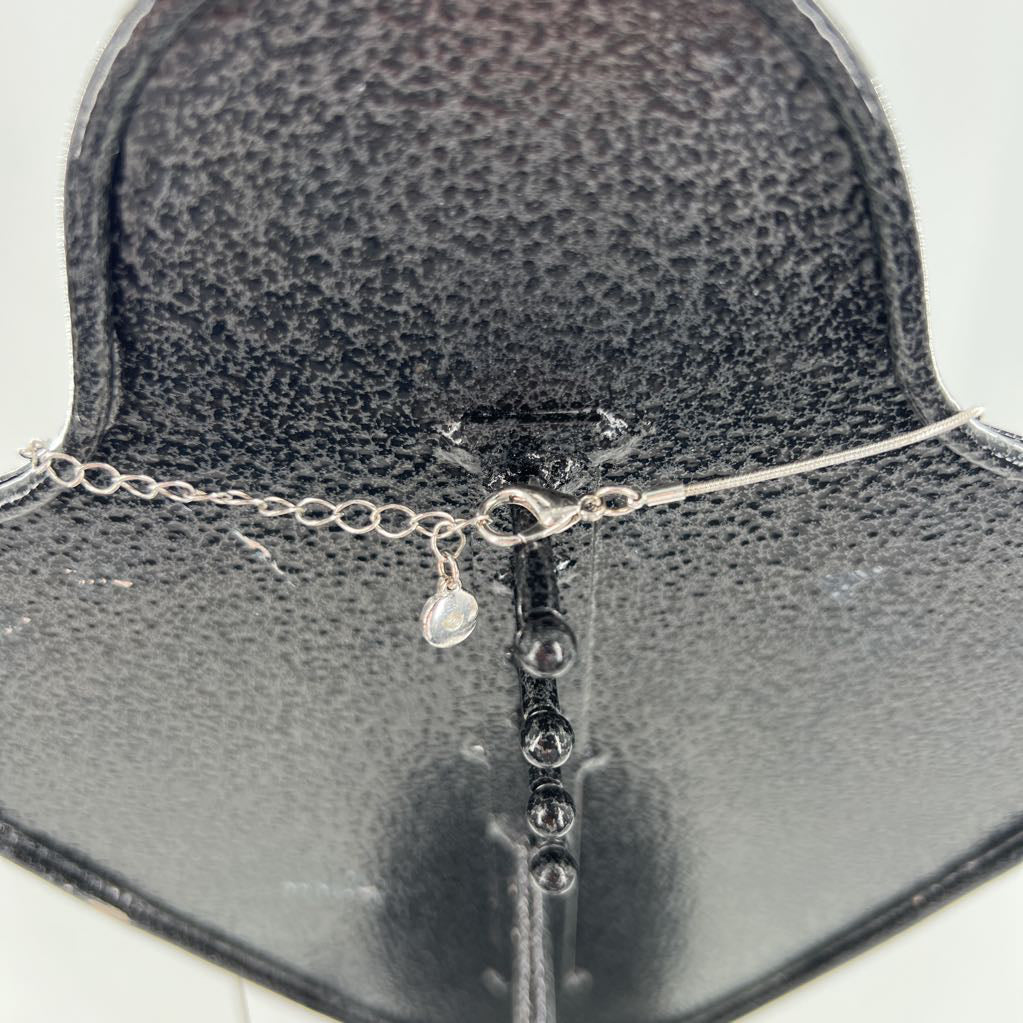 22" silver teardrop medallion pendant necklace
