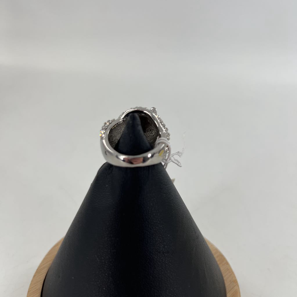 sz 8 silver cz panda bear ring