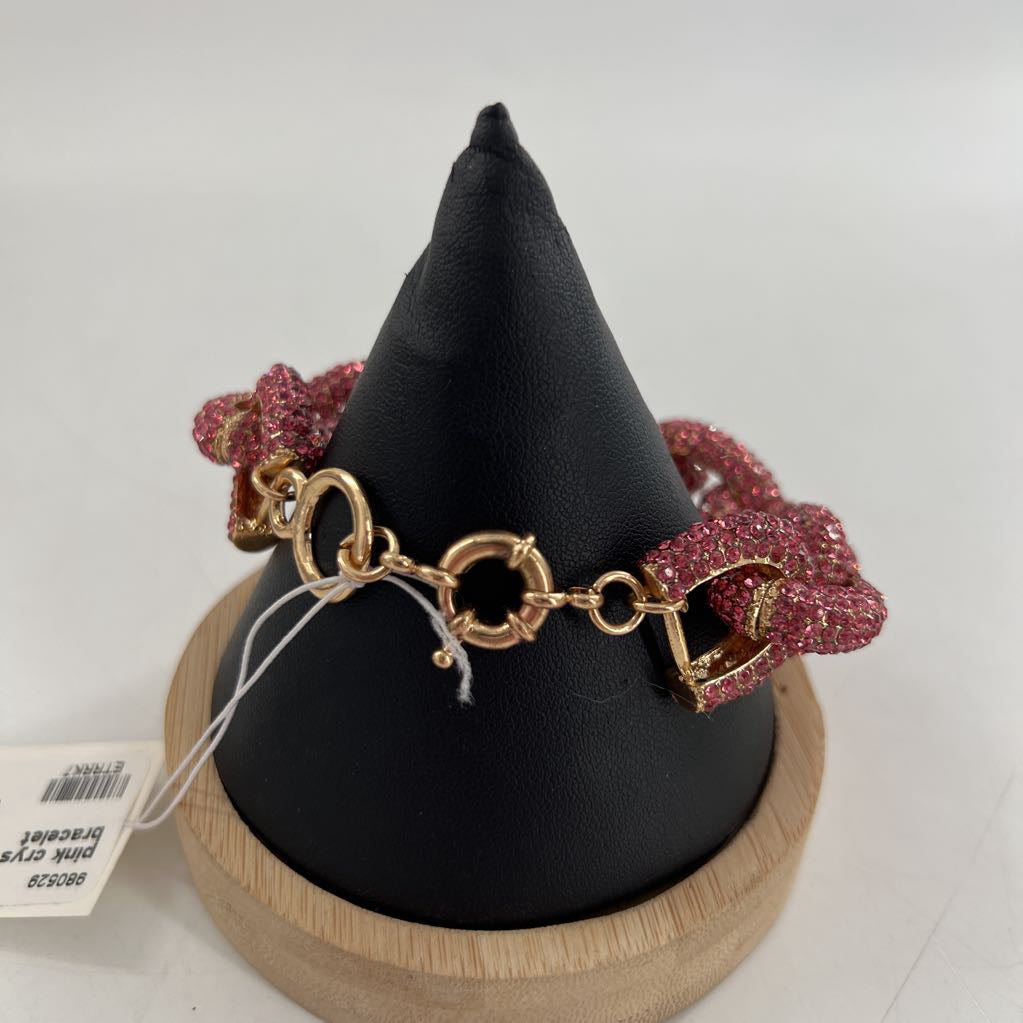 pink crystal chainlink bracelet