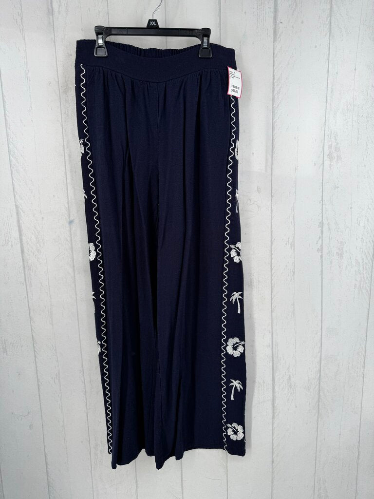 M flo embroidered wide leg pant