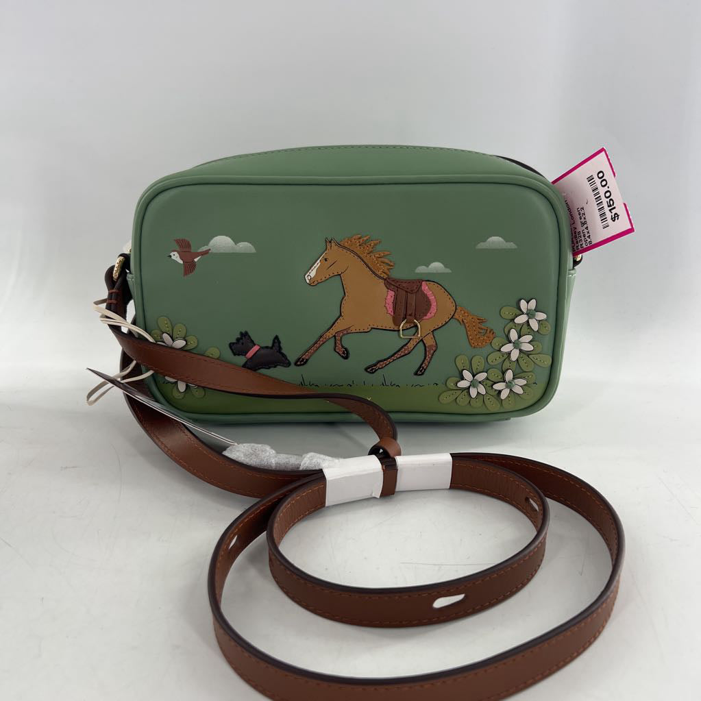 R328 horse/floral/scottie dog applique crossbody