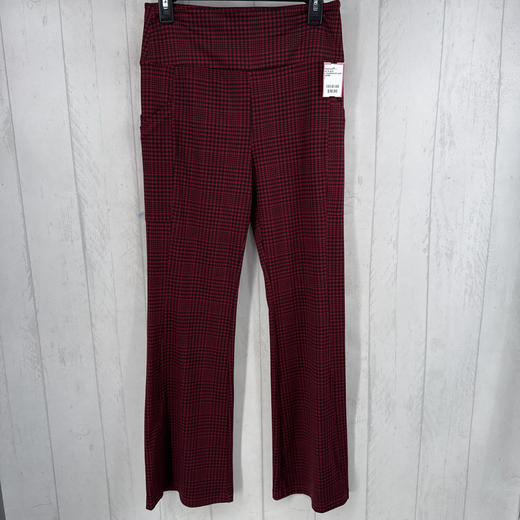 L houndstooth print flare leggings