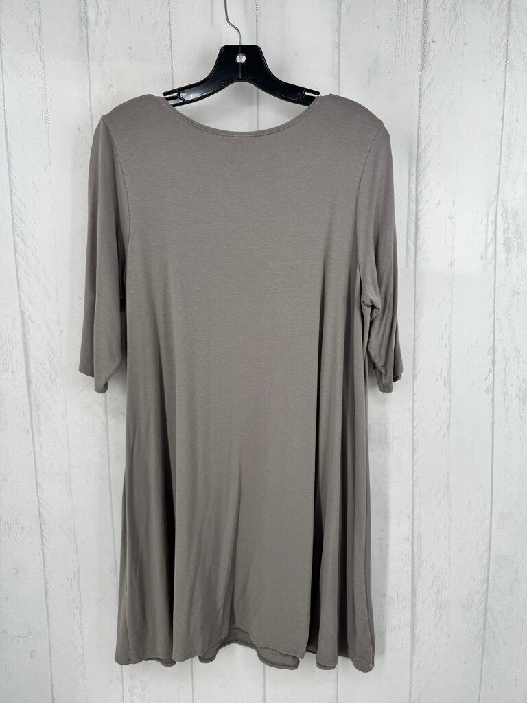 XL round neck elbow slv dress