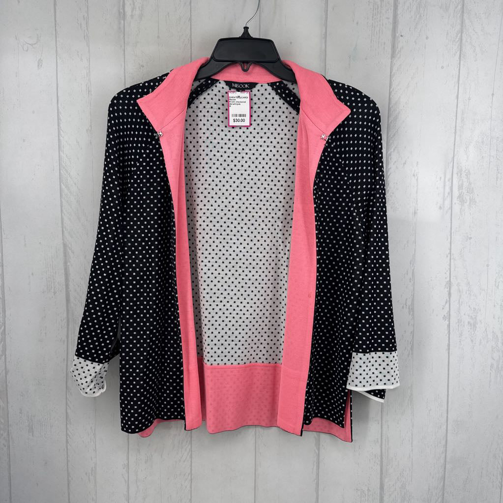 M knit checkered cardi