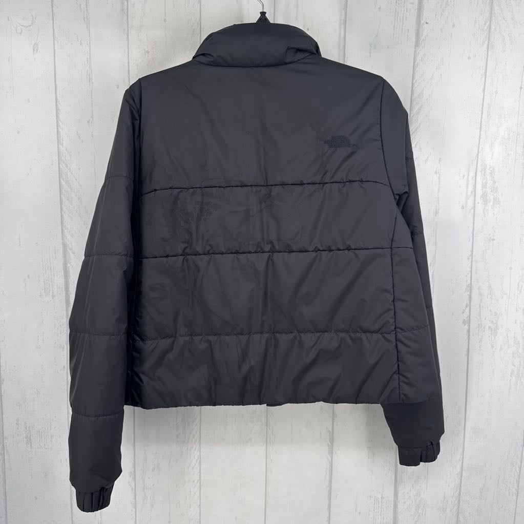 L quilted puffer crop coat
