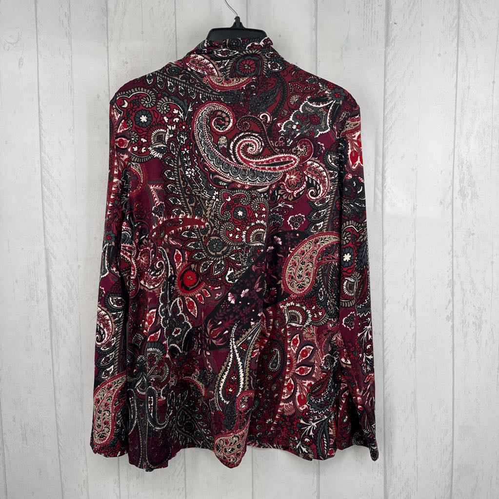 L paisley print mock neck l/s top