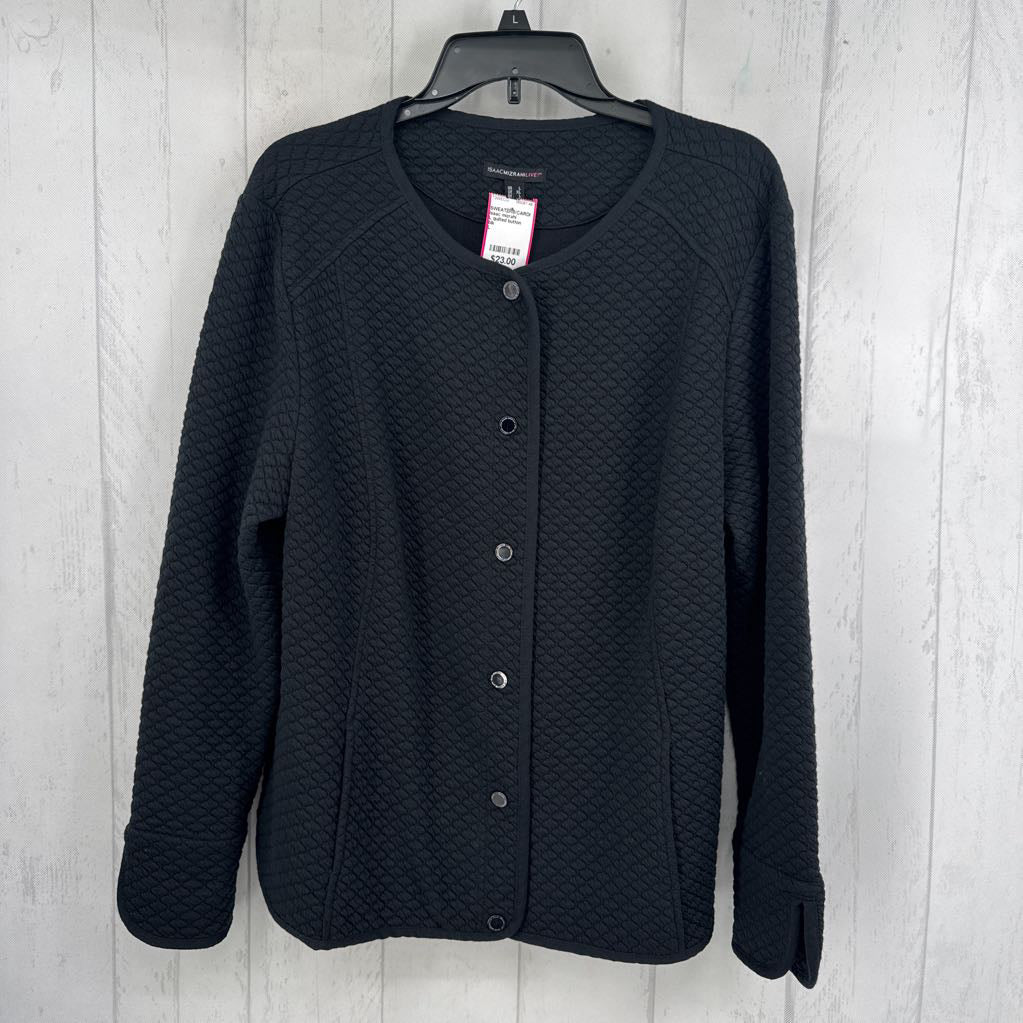 L quilted button down cardi