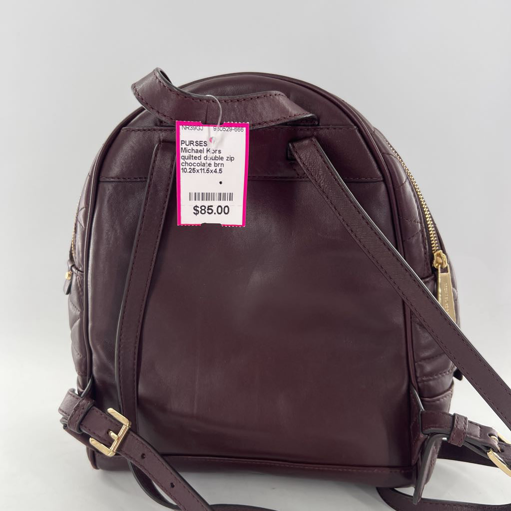 quilted double zip backpack