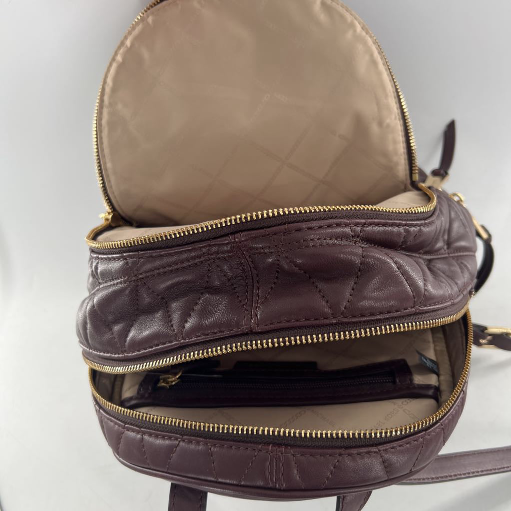 quilted double zip backpack