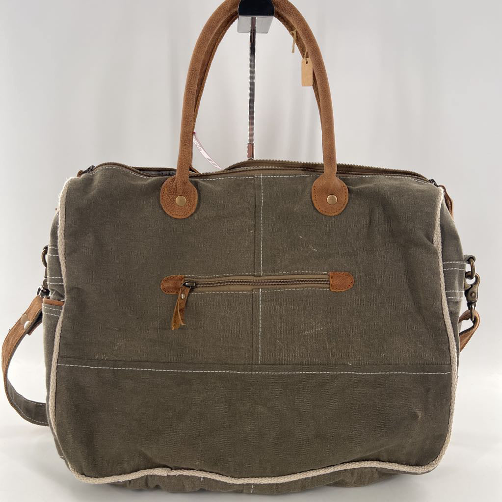 upcycled canvas messenger bag w/ vintage graphic