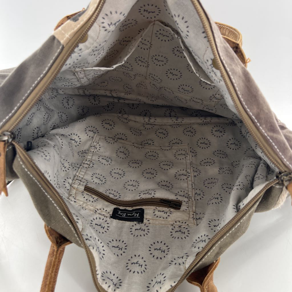 upcycled canvas messenger bag w/ vintage graphic